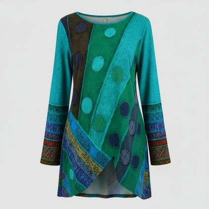 Bunte Damen Tunika aus Baumwolle Vintage Look
