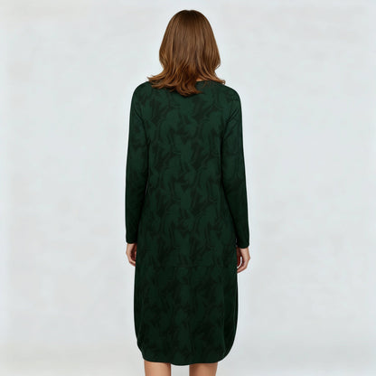 Damen Winterkleid Elegant Druck Komfortabel