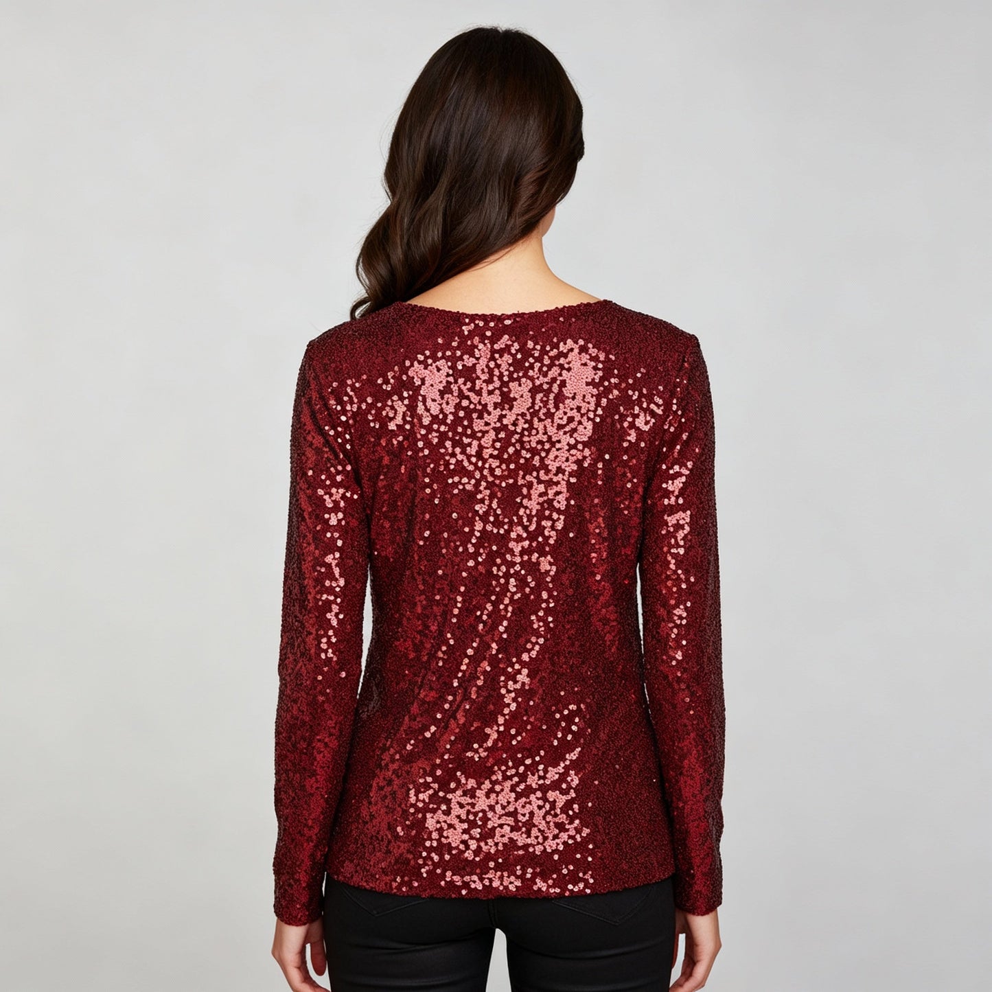 Damen Pullover V-Ausschnitt Glänzend