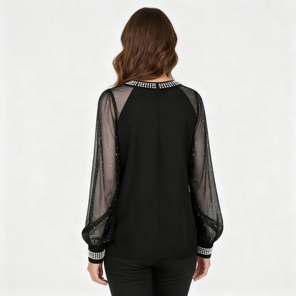 Damen Mesh- mit Pailletten