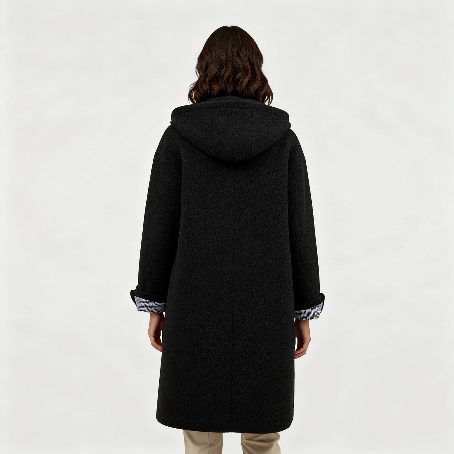 Damen Wintermantel Fleece Lang Komfort