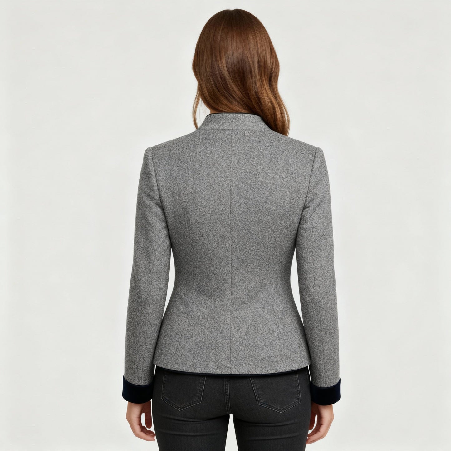 Damen Wolljacke Klassisch Strukturiert Komfort