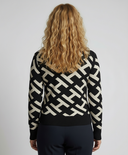 Damen Geometrischer Pullover Bequem