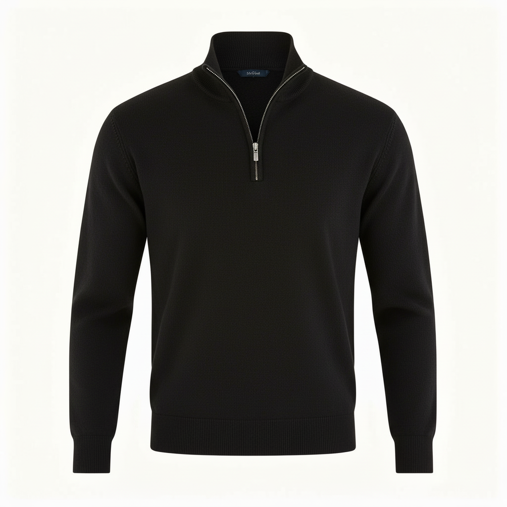 Damen Merino Pullover Reißverschluss Bequem Grau