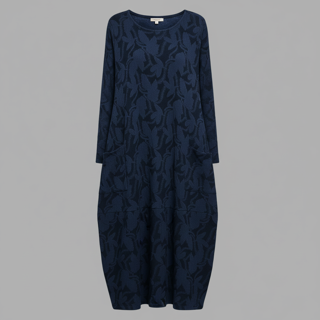 Damen Winterkleid Elegant Druck Komfortabel