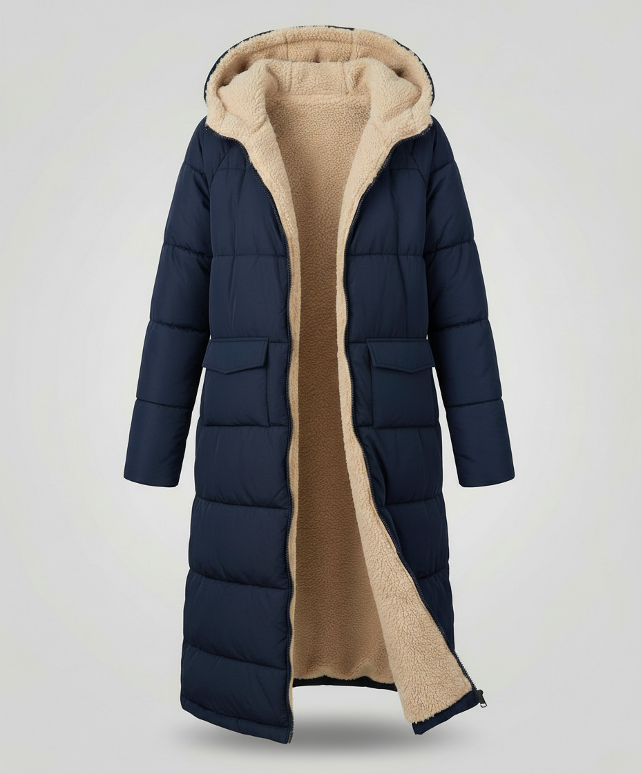 Damen Pufferjacke Wendbar Lang