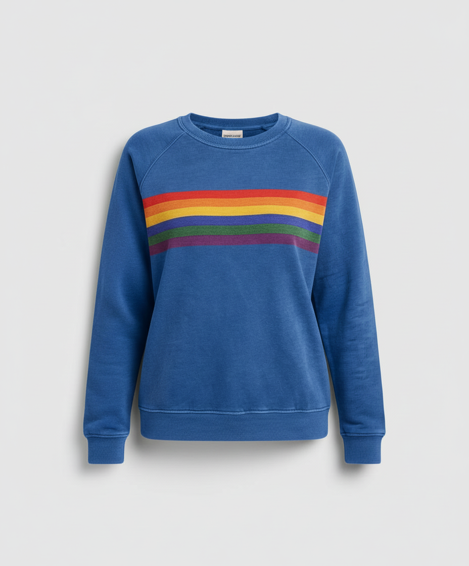 Damen Weicher Regenbogenpullover