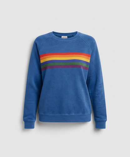 Damen Weicher Regenbogenpullover