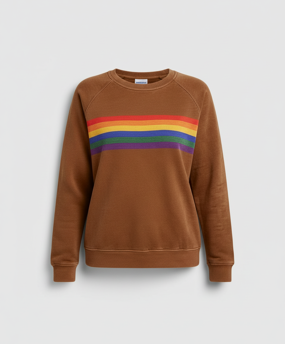 Damen Weicher Regenbogenpullover