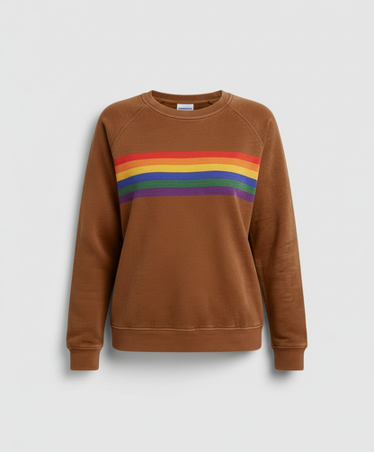 Damen Weicher Regenbogenpullover