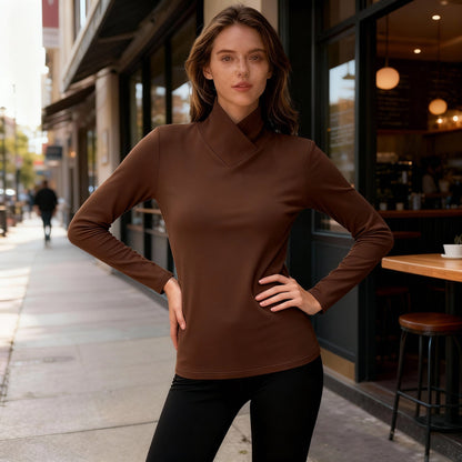 Eveloria Damen Rollkragenpullover Elegantes Design Hocher Kragen