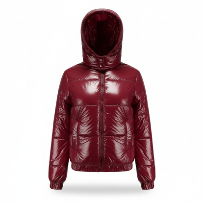 Damen Winterjacke Wasserabweisend Thermo Komfort Glänzend