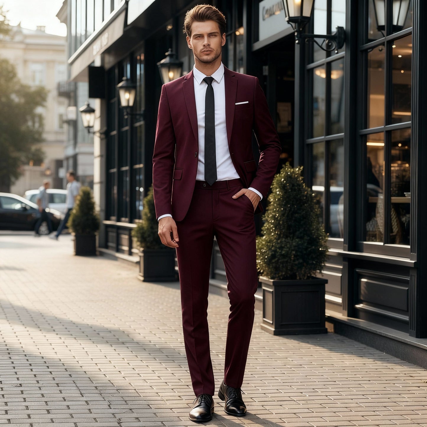 Eveloria Herren Anzug Elegant Bequem