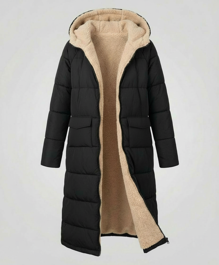 Damen Pufferjacke Wendbar Lang