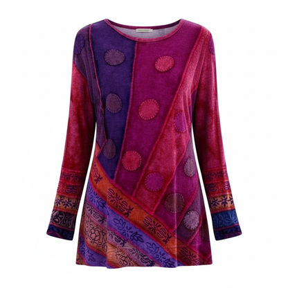 Bunte Damen Tunika aus Baumwolle Vintage Look