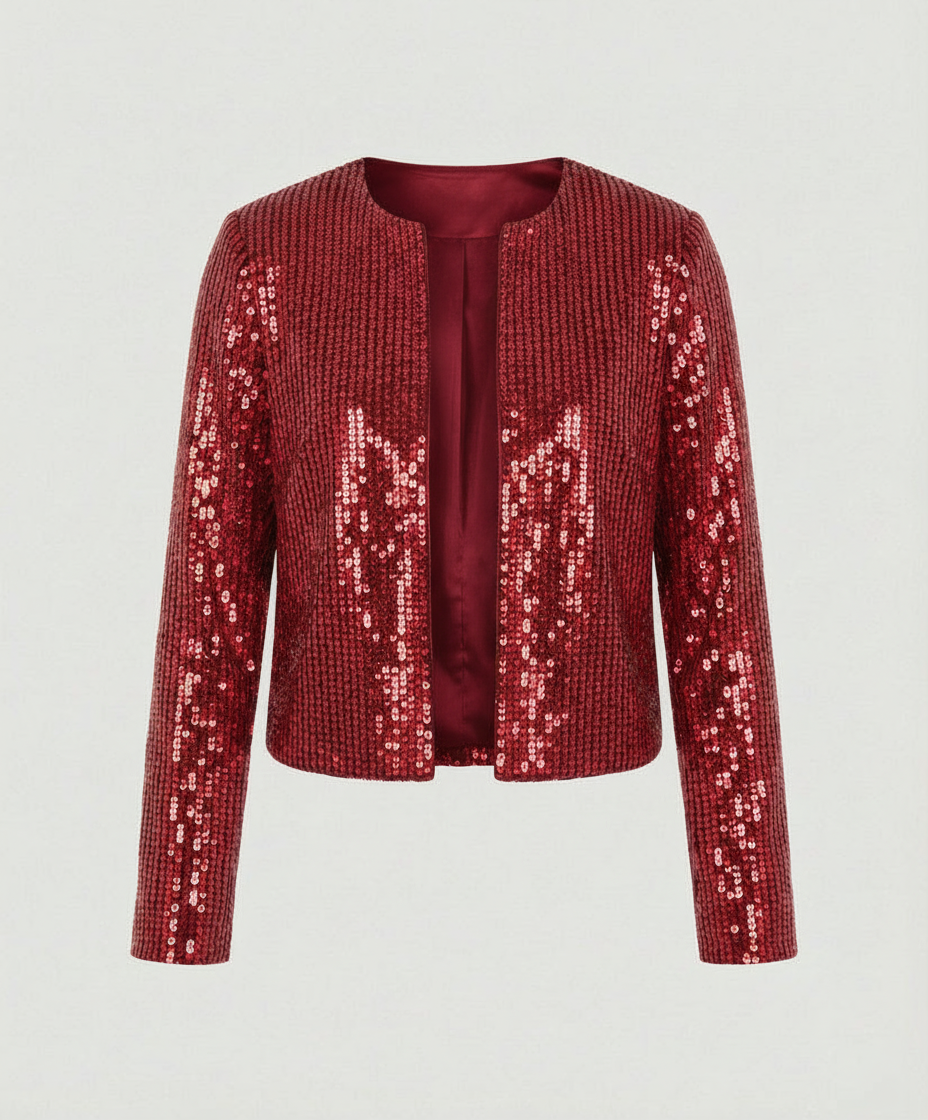 Damen Strickjacke Glitzer Effekt Eveloria