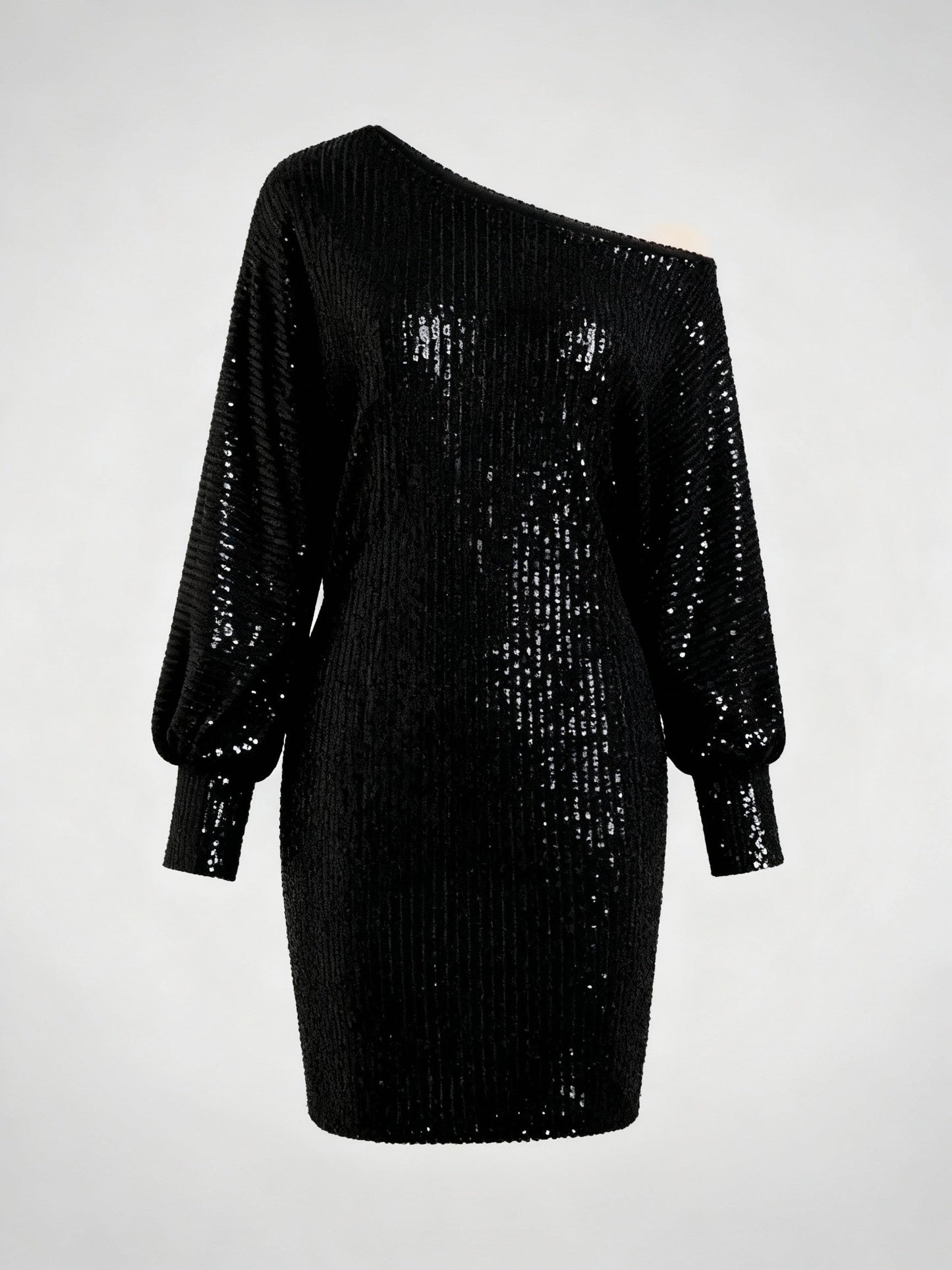 Damen Paillettenkleid Kontrastfarben Glitter