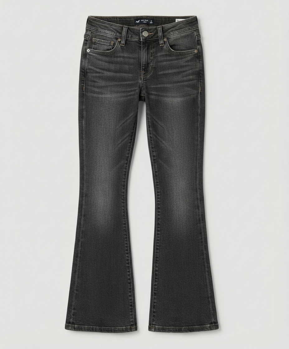 Damen Flared Jeans Lässig Blau