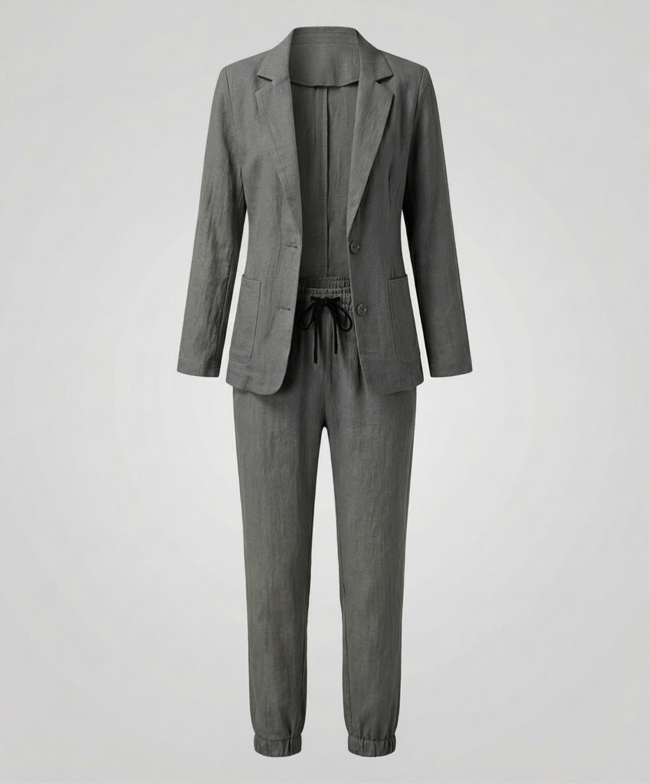 Damen Blazer Jogger Set Elegantes