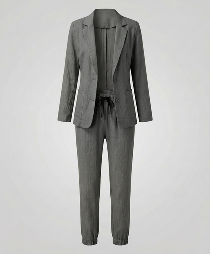 Damen Blazer Jogger Set Elegantes