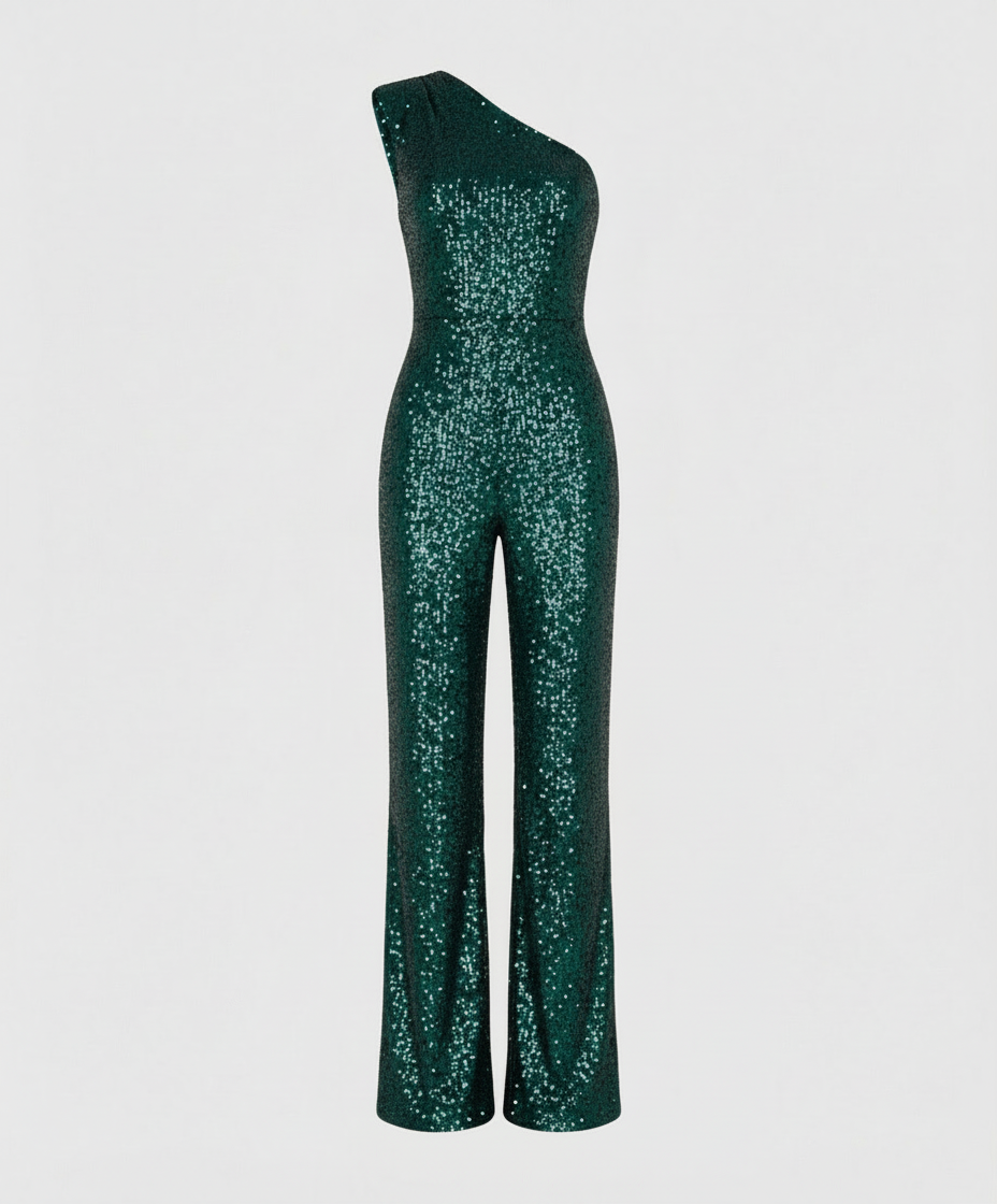 Damen Pailletten Jumpsuit Modern Glitzer