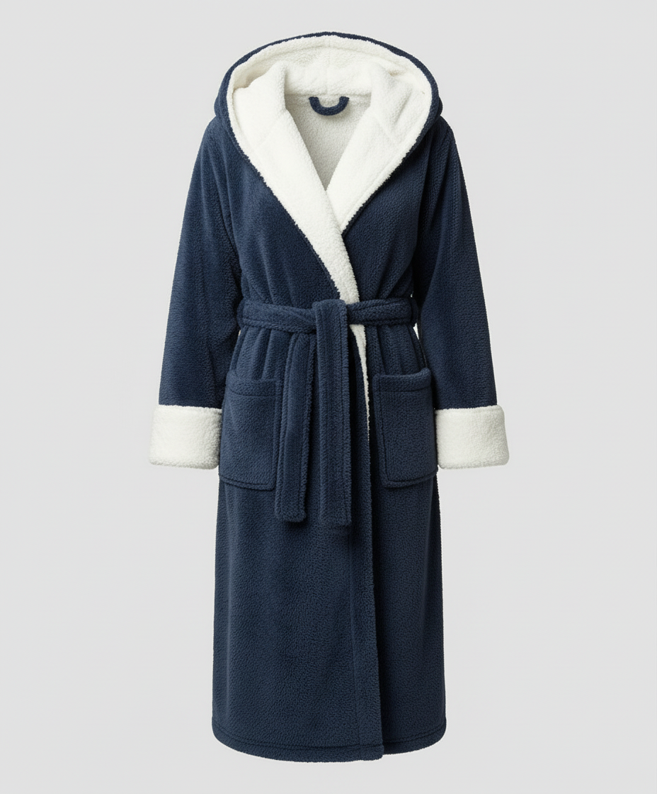 Damen Fleece Morgenmantel Weich