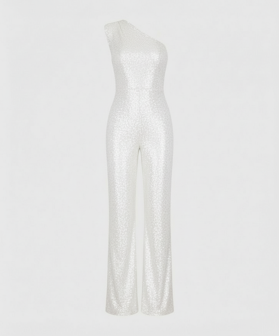 Damen Pailletten Jumpsuit Modern Glitzer