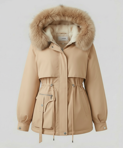 Damen Winterjacke Pelz Warm