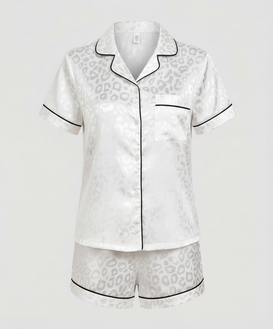 Damen Satin Pyjama Set Komfort