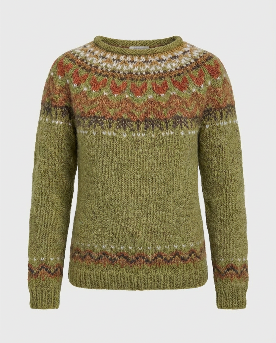 Damen Winterpullover Kuscheliger Wollpullover Beige