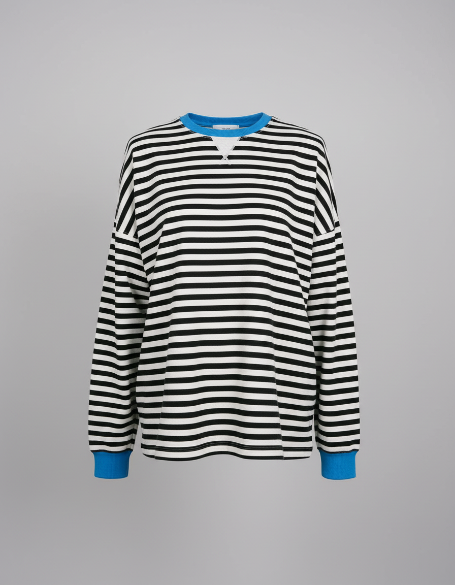 Damen Oversized Pullover Gestreift von Eveloria