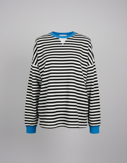 Damen Oversized Pullover Gestreift von Eveloria