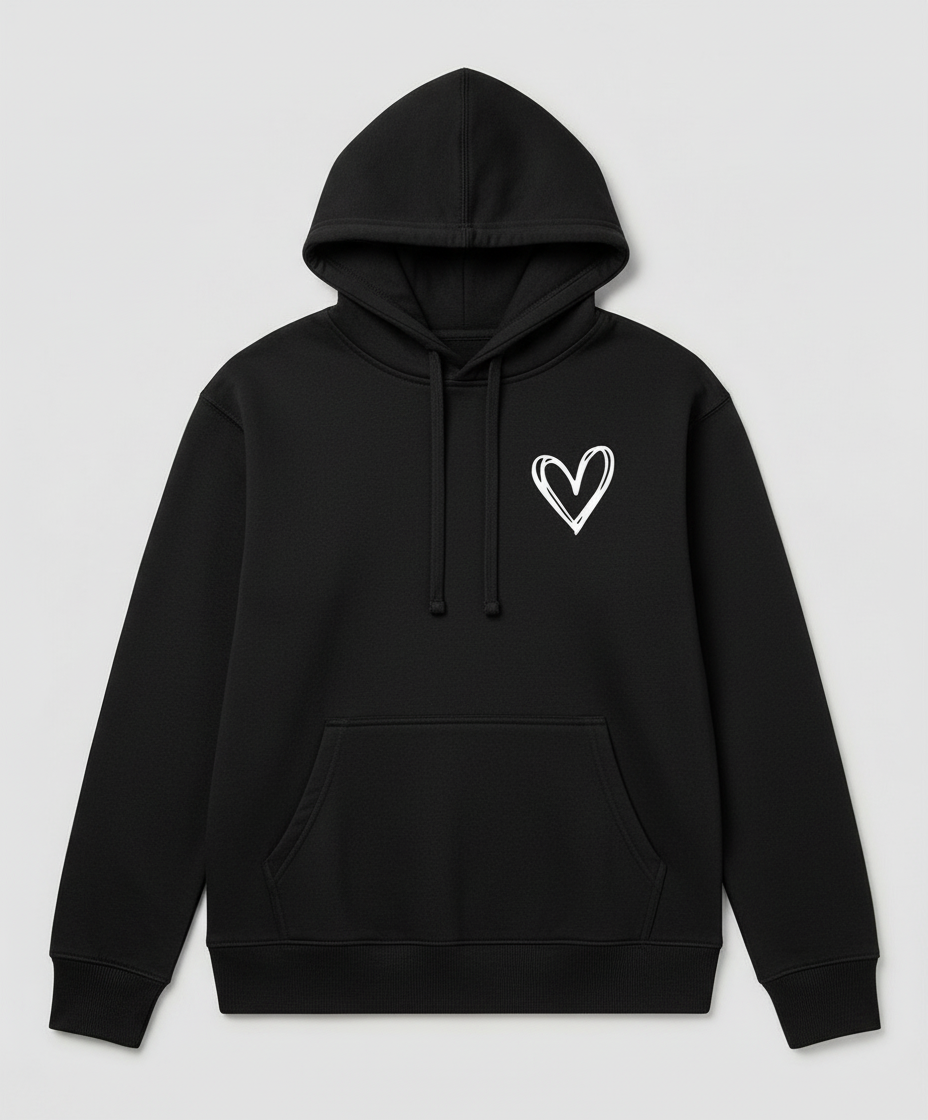 Eveloria Damen Kapuzenpullover Herzdruck