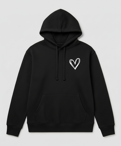 Eveloria Damen Kapuzenpullover Herzdruck