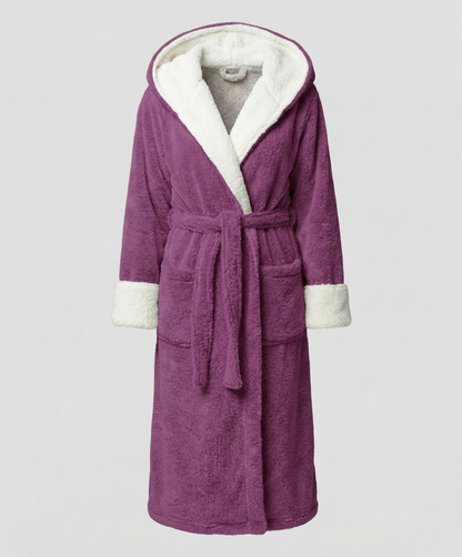 Damen Fleece Morgenmantel Weich