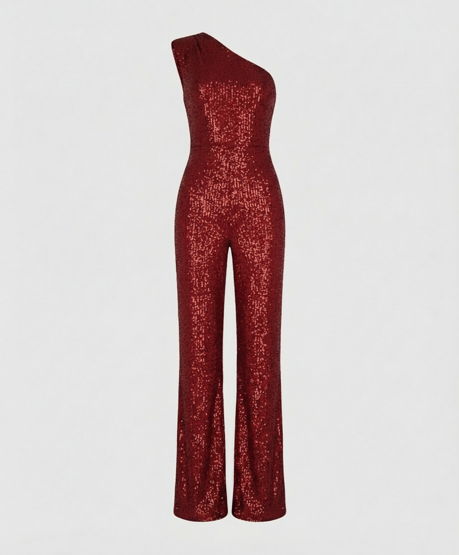 Eveloria Damen Pailletten Jumpsuit