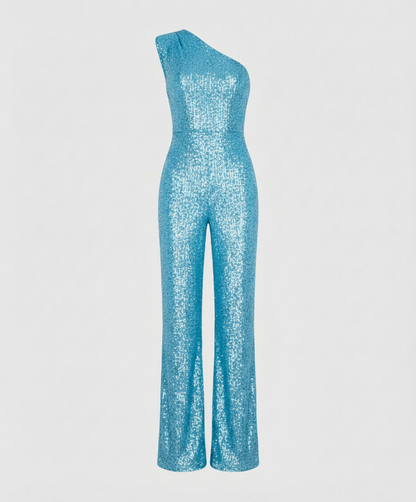 Eveloria Damen Pailletten Jumpsuit