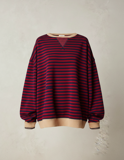 Damen Oversized Pullover Gestreift von Eveloria