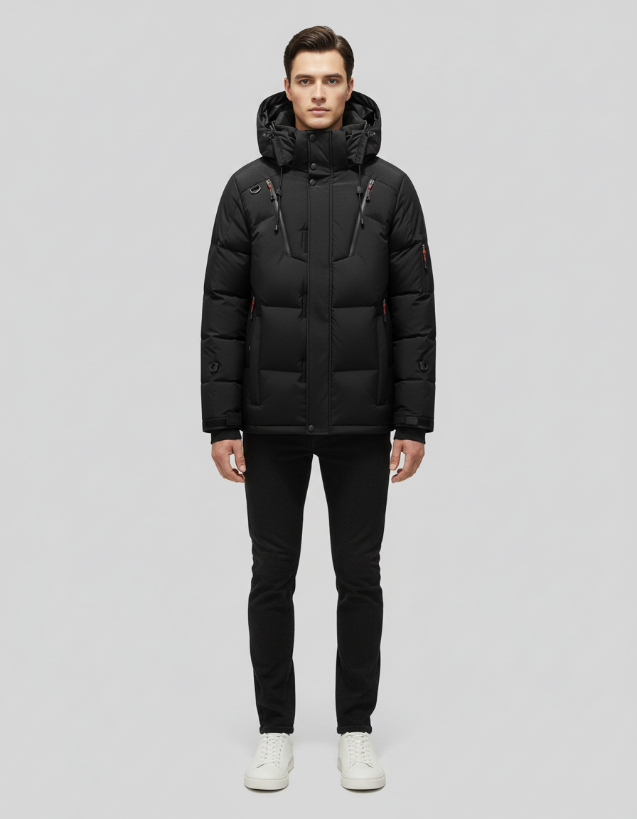 Herren Daunenjacke Elegantes Design Eveloria