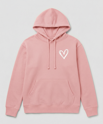 Eveloria Damen Kapuzenpullover Herzdruck