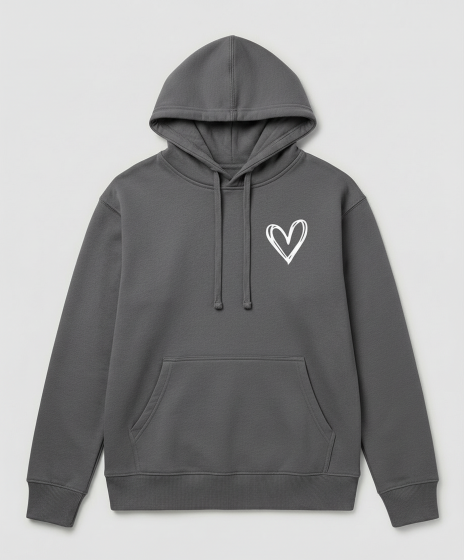 Eveloria Damen Kapuzenpullover Herzdruck