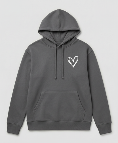 Eveloria Damen Kapuzenpullover Herzdruck