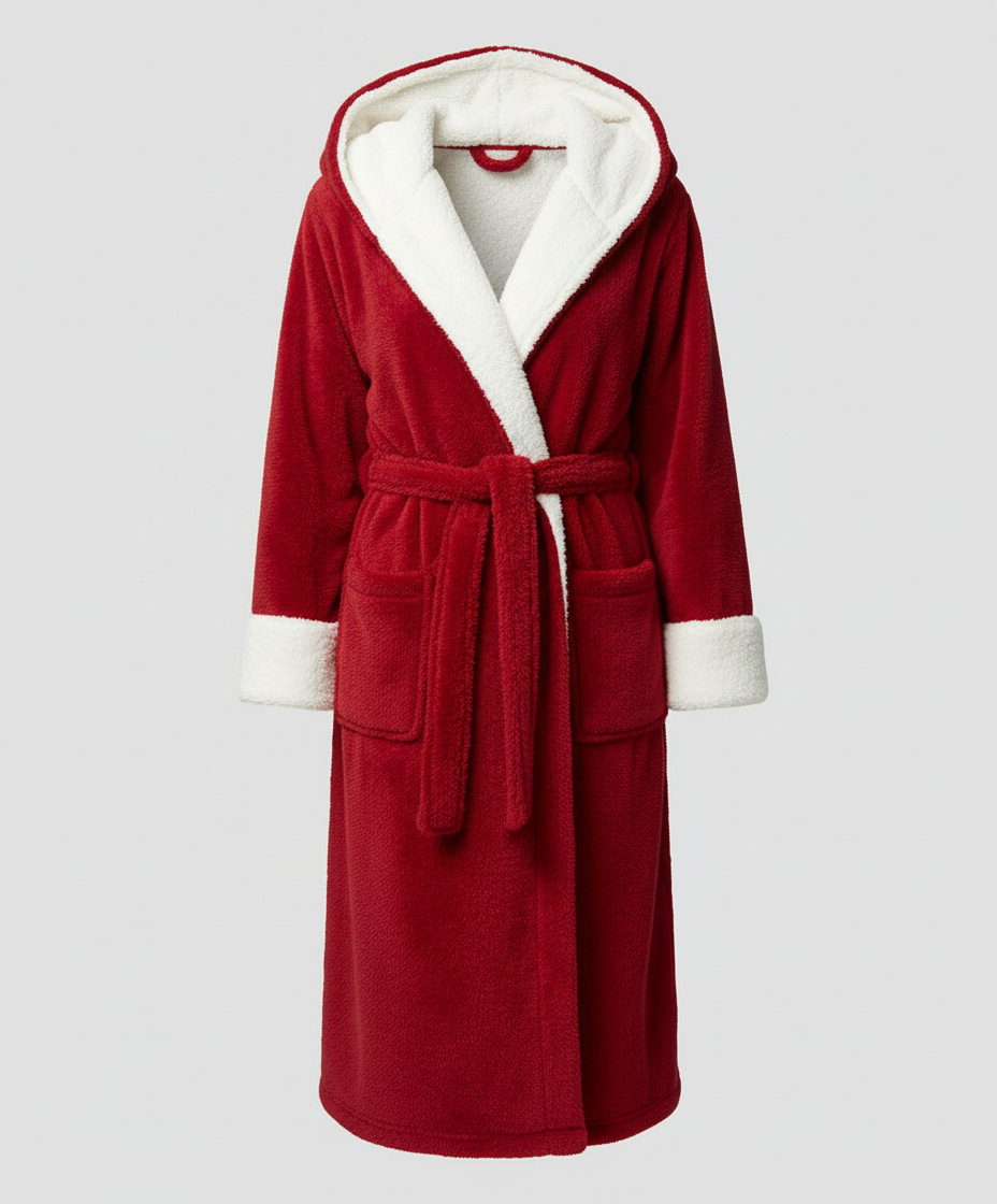 Damen Fleece Morgenmantel Weich