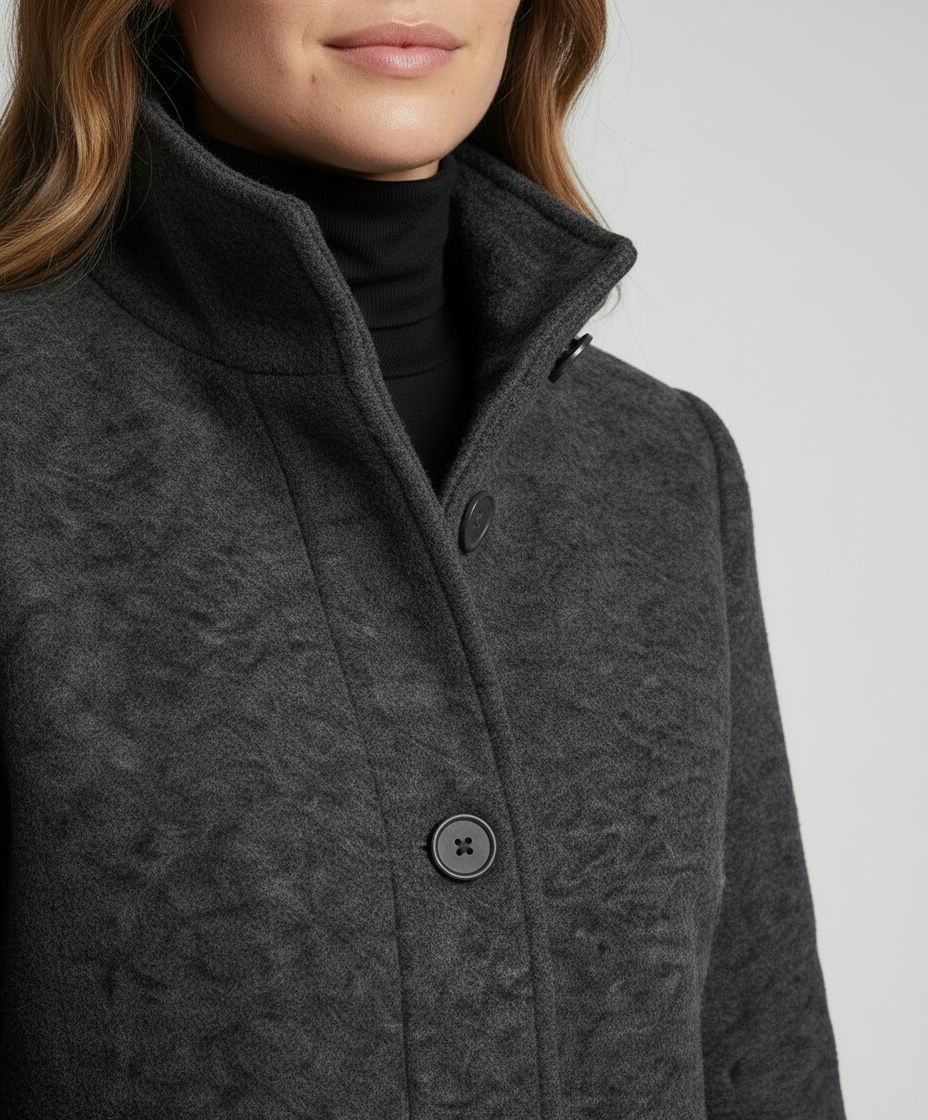 Damen Vintage Wollmantel Elegantes Design
