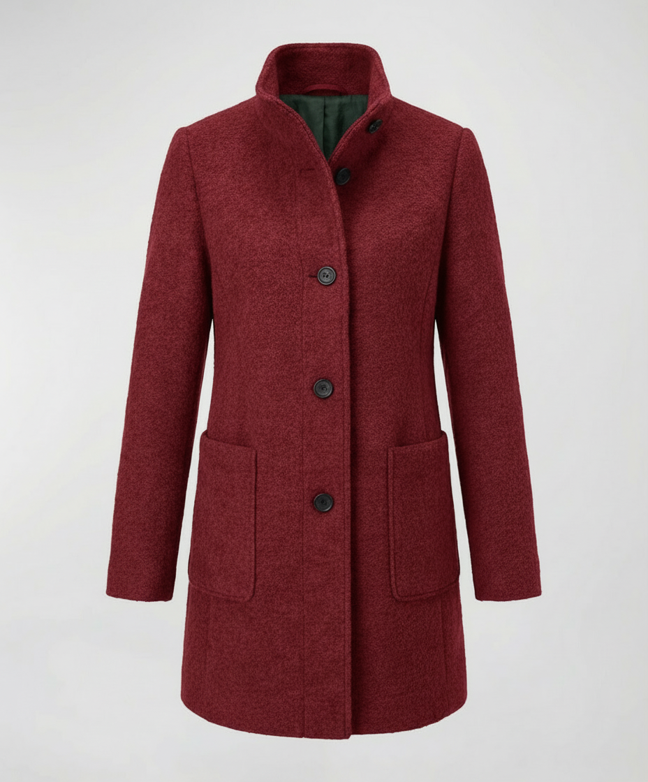 Damen Vintage Wollmantel Elegantes Design