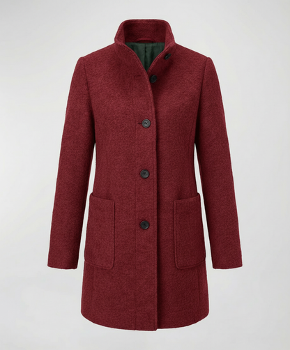 Damen Vintage Wollmantel Elegantes Design