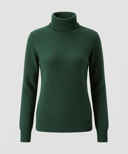 Weiche Damen Cashmere Rollkragen Pullover