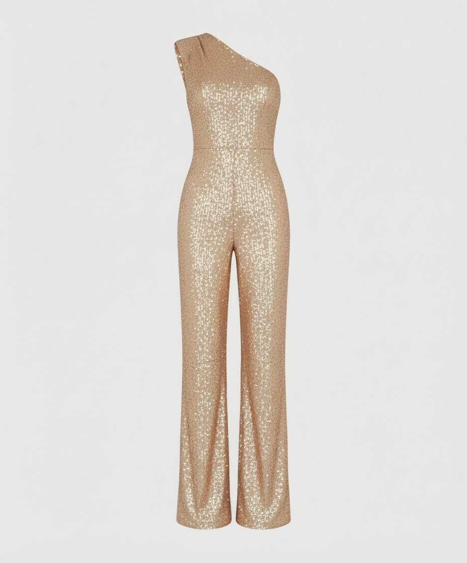 Damen Pailletten Jumpsuit Modern Glitzer