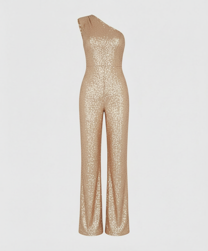 Damen Pailletten Jumpsuit Modern Glitzer