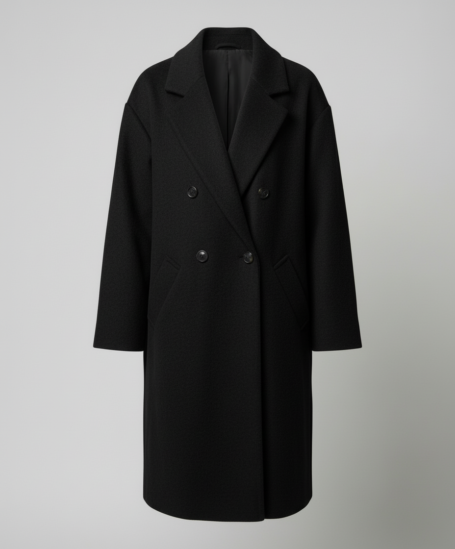 Damen Oversized Wollmantel Elegant
